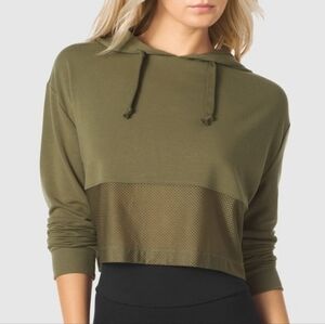 La Senza Green Long Sleeve Hooded Crop Top